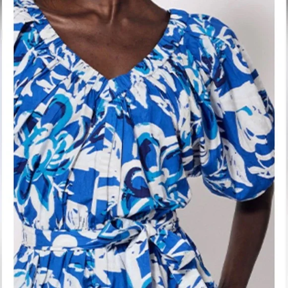 Cleobella Thalia Romper in Azure Print - Size XS - Picture 3 of 10